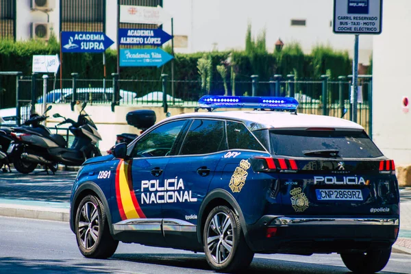 Sevilla España Julio 2021 Policía Patrulla Por Las Calles Sevilla — Foto de Stock