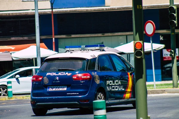 Sevilla España Julio 2021 Policía Patrulla Por Las Calles Sevilla — Foto de Stock