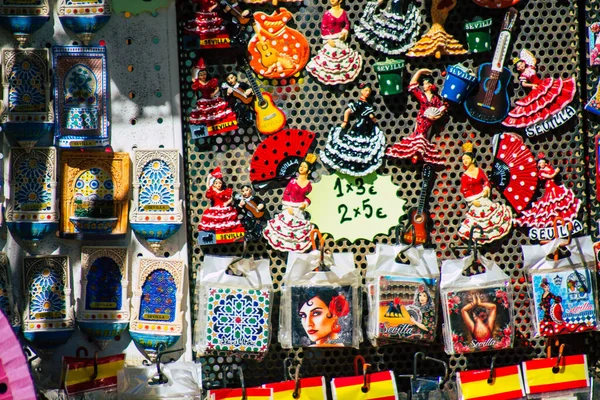 Seville Spain July 2021 Decorative Objects Souvenirs Sold Maria Luisa — Foto Stock