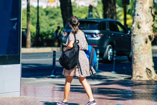 Seville Spain July 2021 Pedestrians Walking Streets Seville Coronavirus Outbreak — Stok fotoğraf