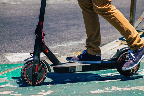 Seville Spain July 2021 People Rolling Electric Scooter Streets Seville — 스톡 사진