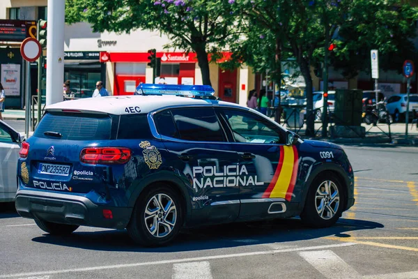 Siviglia Spagna Luglio 2021 Polizia Pattuglia Auto Strade Siviglia Una — Foto Stock