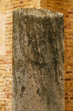 Carmona İspanya 15 Temmuz 2021 Pilar cephesi Santa Maria Kilisesi daha çok 15. ve 16. yüzyıllarda eski Carmona Camii 'nde inşa edilen Gotik kilisesidir.