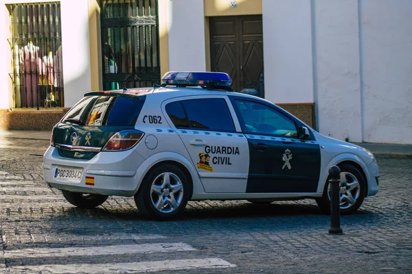 Carmona España Julio 2021 Guardia Coches Civiles Patrullando Por Las — Foto de Stock