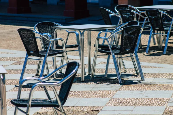 Carmona España Julio 2021 Mesa Sillas Las Calles Carmona Llamada — Foto de Stock