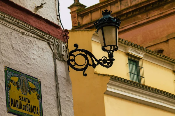 Carmona Spain July 2021 Street Lamp Narrow Streets Town Carmona — Stock Photo, Image