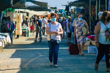 Carmona İspanya 19 Temmuz 2021 Coronavirus salgını sırasında İspanya 'da maske takmak zorunludur.