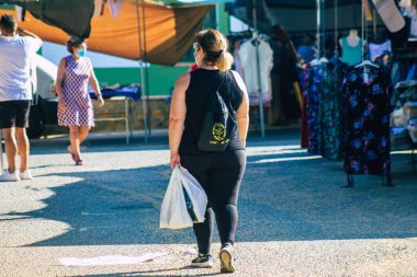 Carmona İspanya 19 Temmuz 2021 Coronavirus salgını sırasında İspanya 'da maske takmak zorunludur.