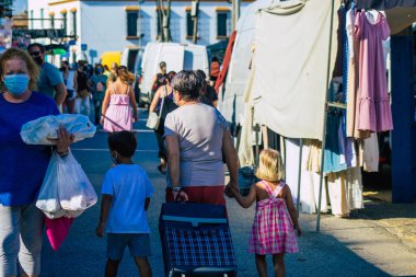 Carmona İspanya 19 Temmuz 2021 Coronavirus salgını sırasında İspanya 'da maske takmak zorunludur.
