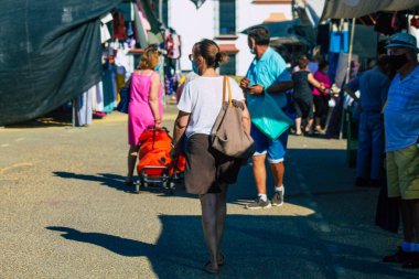 Carmona İspanya 19 Temmuz 2021 Coronavirus salgını sırasında İspanya 'da maske takmak zorunludur.