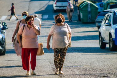 Carmona İspanya 19 Temmuz 2021 Coronavirus salgını sırasında İspanya 'da maske takmak zorunludur.