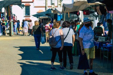 Carmona İspanya 19 Temmuz 2021 Coronavirus salgını sırasında İspanya 'da maske takmak zorunludur.