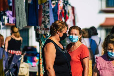 Carmona İspanya 19 Temmuz 2021 Coronavirus salgını sırasında İspanya 'da maske takmak zorunludur.