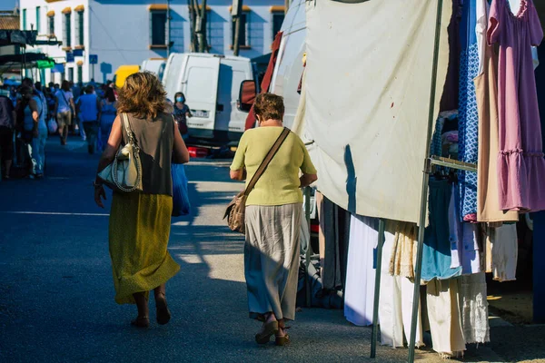 Carmona España Julio 2021 Identificados Españoles Con Mascarilla Mercado Local — Foto de Stock