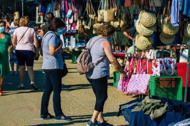 Carmona İspanya 19 Temmuz 2021 Coronavirus salgını sırasında İspanya 'da maske takmak zorunludur.