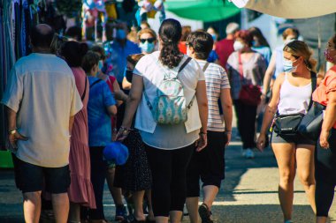Carmona İspanya 19 Temmuz 2021 Coronavirus salgını sırasında İspanya 'da maske takmak zorunludur.