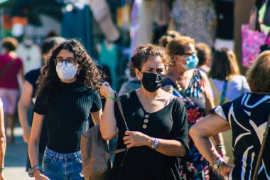 Carmona İspanya 19 Temmuz 2021 Coronavirus salgını sırasında İspanya 'da maske takmak zorunludur.