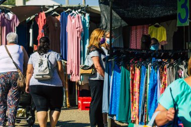 Carmona İspanya 19 Temmuz 2021 Coronavirus salgını sırasında İspanya 'da maske takmak zorunludur.
