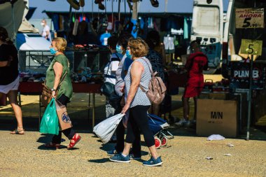 Carmona İspanya 19 Temmuz 2021 Coronavirus salgını sırasında İspanya 'da maske takmak zorunludur.