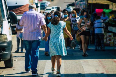 Carmona İspanya 19 Temmuz 2021 Coronavirus salgını sırasında İspanya 'da maske takmak zorunludur.