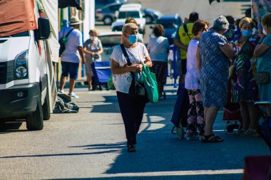 Carmona İspanya 19 Temmuz 2021 Coronavirus salgını sırasında İspanya 'da maske takmak zorunludur.