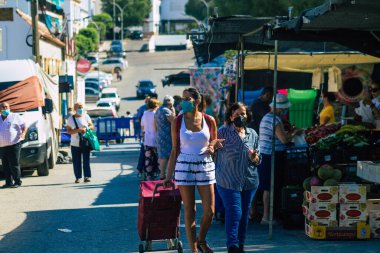 Carmona İspanya 19 Temmuz 2021 Coronavirus salgını sırasında İspanya 'da maske takmak zorunludur.