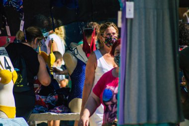 Carmona İspanya 19 Temmuz 2021 Coronavirus salgını sırasında İspanya 'da maske takmak zorunludur.