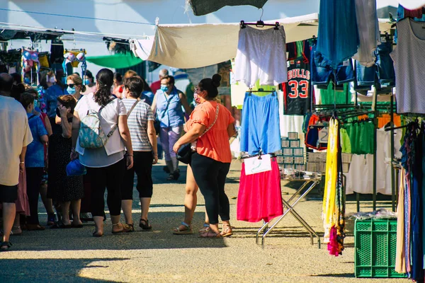 Carmona Spanien Juli 2021 Oidentifierade Spanska Människor Med Ansiktsmask Shopping — Stockfoto