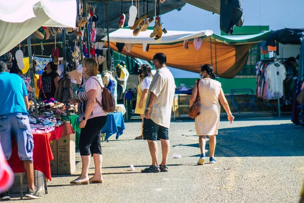 Carmona España Julio 2021 Identificados Españoles Con Mascarilla Mercado Local — Foto de Stock