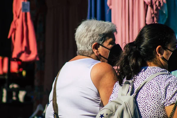 Carmona Spagna Luglio 2021 Spagnoli Non Identificati Con Maschera Facciale — Foto Stock