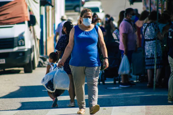 Carmona İspanya 19 Temmuz 2021 Coronavirus salgını sırasında İspanya 'da maske takmak zorunludur.