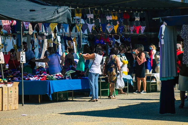 Carmona España Julio 2021 Identificados Españoles Con Mascarilla Mercado Local — Foto de Stock