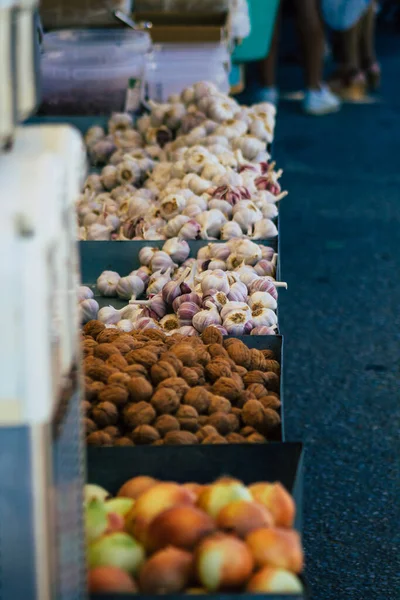 Carmona Espanha Julho 2021 Várias Frutas Secas Vendidas Mercado Local — Fotografia de Stock