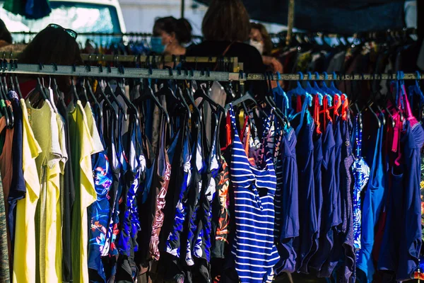 Кармона Испания Июля 2021 Различные Летние Одежды Продаются Местном Рынке — стоковое фото