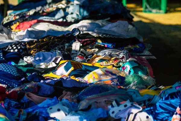 Carmona Spanje Juli 2021 Diverse Zomerkleding Verkocht Lokale Markt Het — Stockfoto