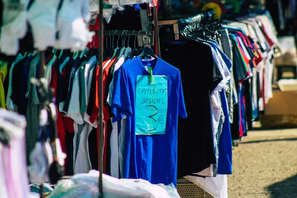 Carmona Espanha Julho 2021 Várias Roupas Verão Vendidas Mercado Local — Fotografia de Stock