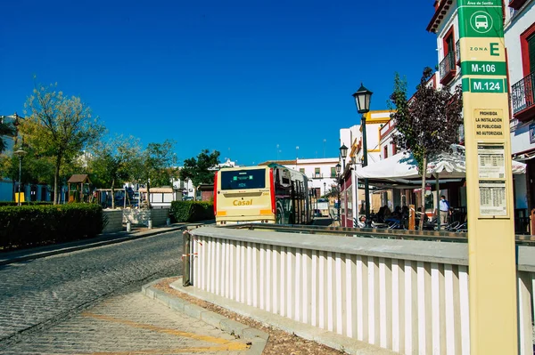 Carmona Hiszpania Lipca 2021 Przystanek Autobusowy Ulicach Carmona Autobus Numer — Zdjęcie stockowe