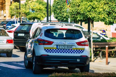 Carmona İspanya 20 Temmuz 2021 Coronavirus salgını sırasında İspanya 'da devriye gezen yerel polis