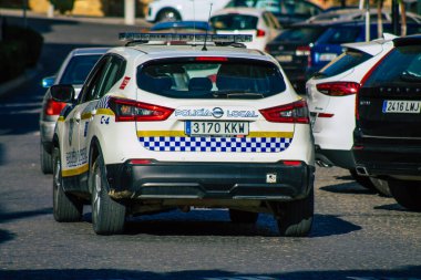 Carmona İspanya 20 Temmuz 2021 Coronavirus salgını sırasında İspanya 'da devriye gezen yerel polis