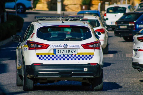 Carmona España Julio 2021 Policía Local Patrulla Las Calles Carmona — Foto de Stock