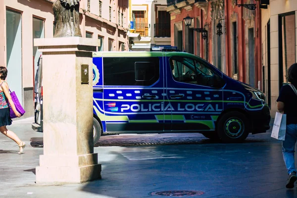 Sevilla España Julio 2021 Policía Local Patrulla Las Calles Sevilla — Foto de Stock