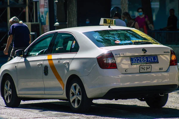 Sevilla Automatische Übersetzung Spanien Juli 2021 Taxifahrt Durch Die Straßen — Stockfoto