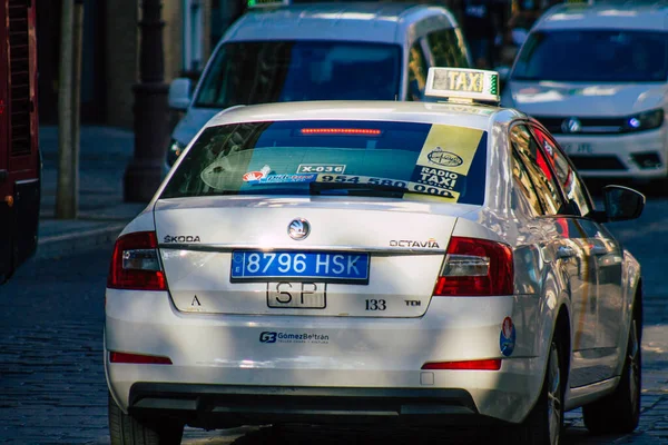 Sevilla Automatische Übersetzung Spanien Juli 2021 Taxifahrt Durch Die Straßen — Stockfoto