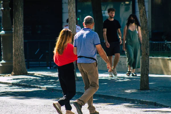 Sevilla Spanien Juli 2021 Fußgänger Einkaufen Der Hauptgeschäftsstraße Von Während — Stockfoto
