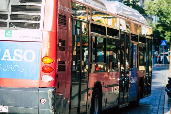 Sevilla Automatische Übersetzung Spanien Juli 2021 Busfahrt Durch Die Straßen — Stockfoto