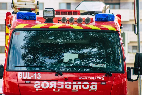 Seville Spain July 2021 Fire Engine Streets Seville Emblematic City — Stockfoto