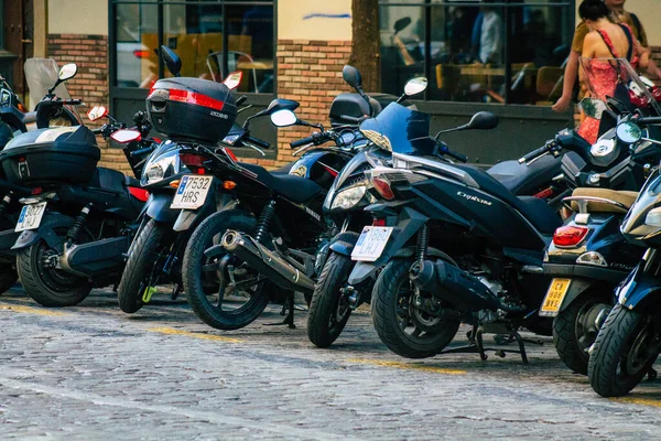 Seville Spain July 2021 Scooters Parked Streets Seville Emblematic City — Stock Photo, Image