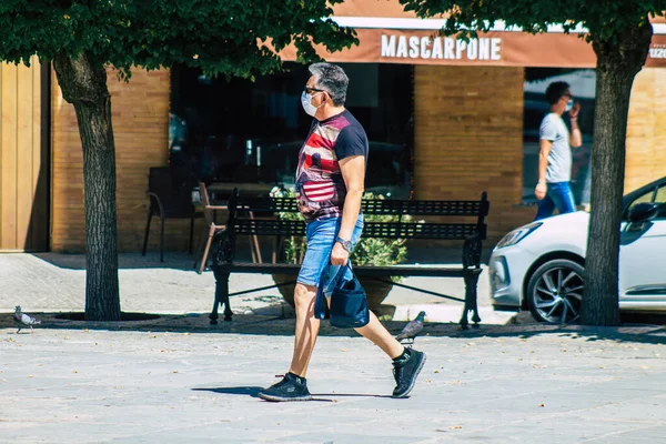 Carmona Španělsko Červenec 2021 Chodec Procházky Ulicích Carmona Během Epidemie — Stock fotografie