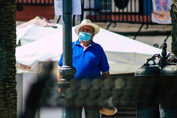 Carmona Spain July 2021 Pedestrian Walking Streets Carmona Coronavirus Outbreak — Stock Photo, Image