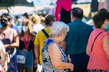 Carmona İspanya 26 Temmuz 2021 Coronavirus salgını sırasında İspanya 'da maske takmak zorunludur.